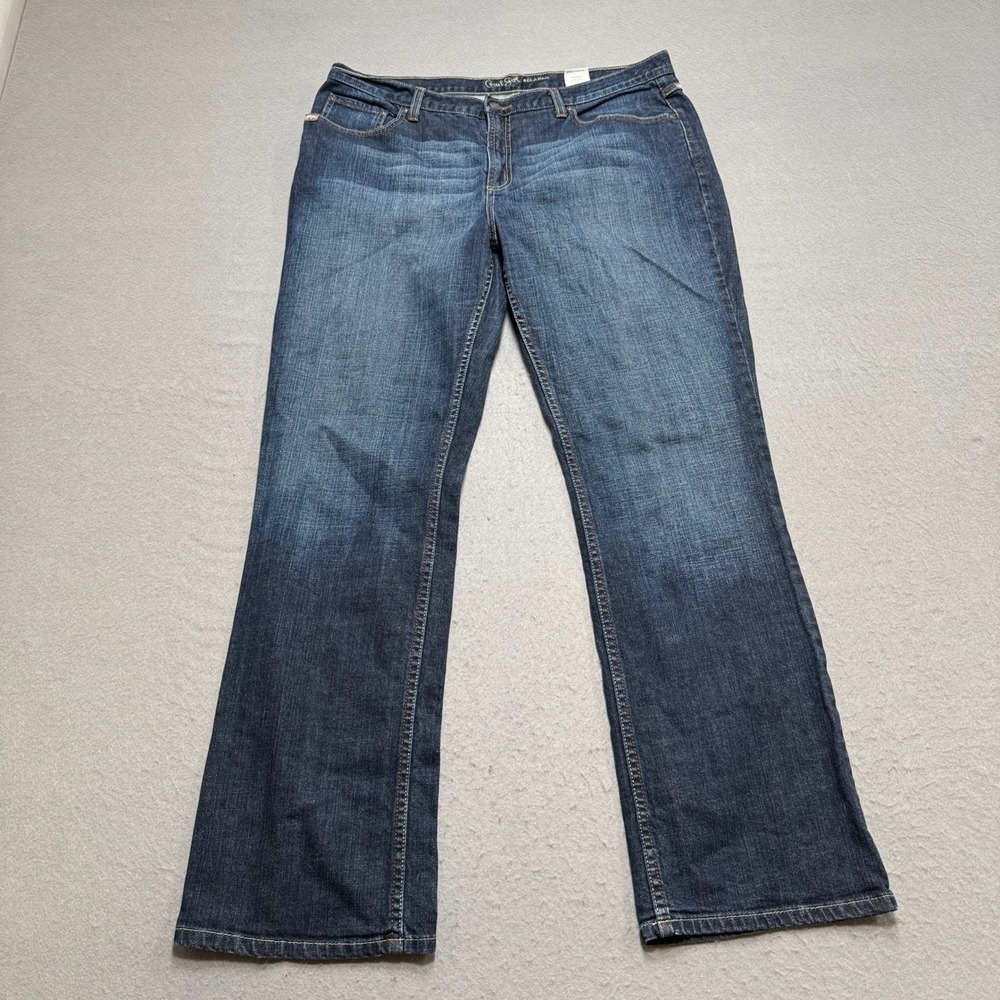 Cruel Girl Rachel Jeans Women's 19 Long Blue Dark Wash Bootcut Relaxed Whiskered